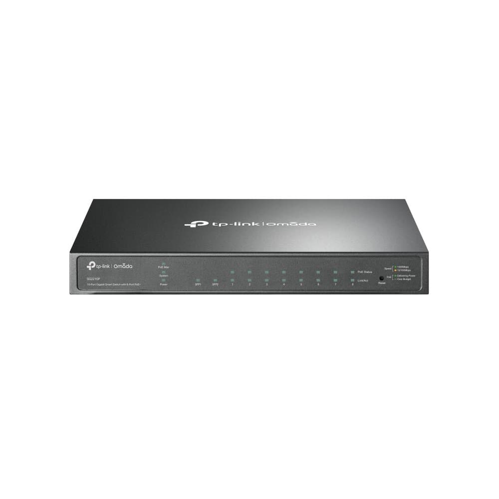 TP-Link Omada 10-Port Gigabit Smart Switch, 8-Port PoE+, 20 Gbps Switching