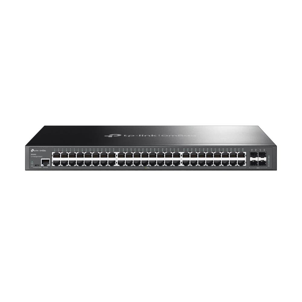 TP-Link Omada 48-Port Gigabit L2+ Managed Switch, 4 SFP Slots, 104 Gbps, 1U Rack