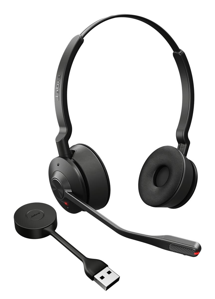 Jabra Engage 55 SE Stereo Headset, Wireless, 40–16000 Hz, 150m Range, DECT Level C