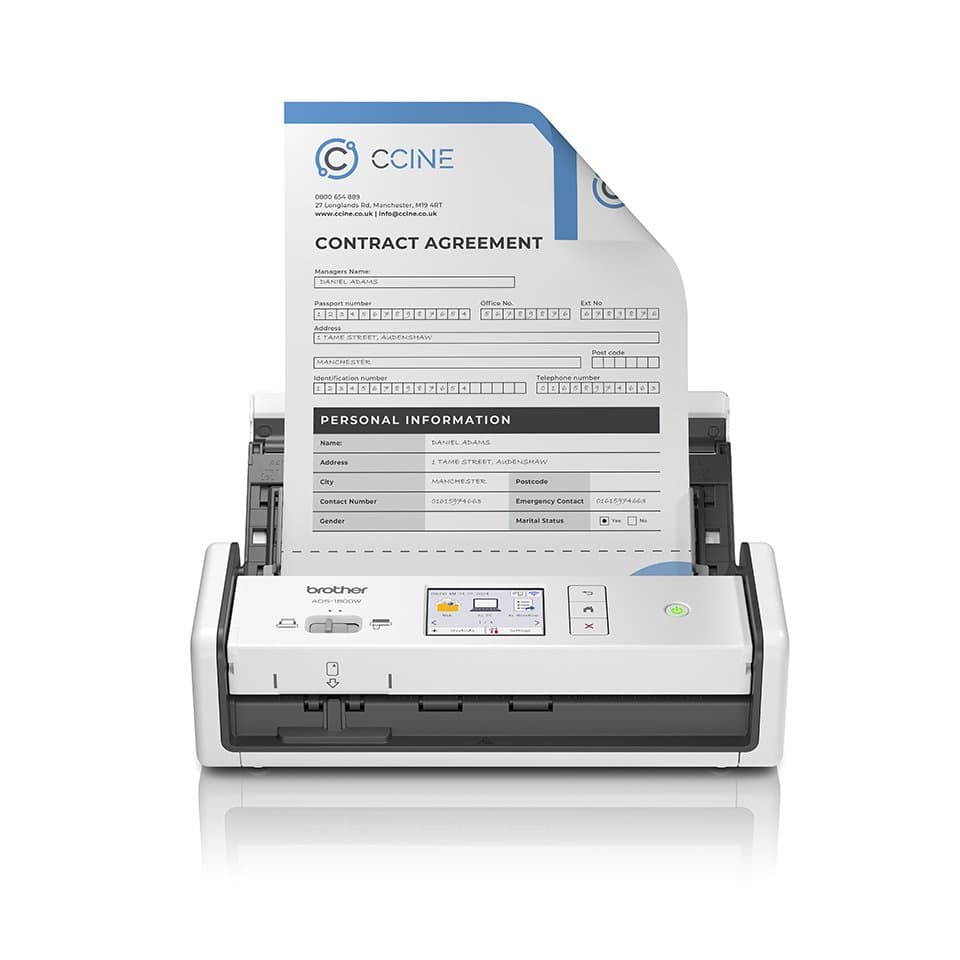 Brother ADS-1800W, Wireless A4 ADF Scanner, 600×600 DPI, 30 ppm, USB-C