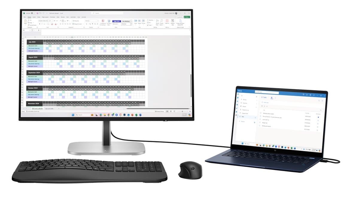 HP Series 5 Pro 524pn, 24" WUXGA IPS Monitor, 100 Hz, 100% sRGB, USB Hub, Black