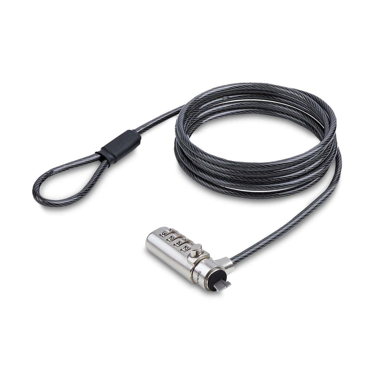 StarTech K-Slot Laptop Cable Lock, 1.5m Cable, Combination Lock, Steel