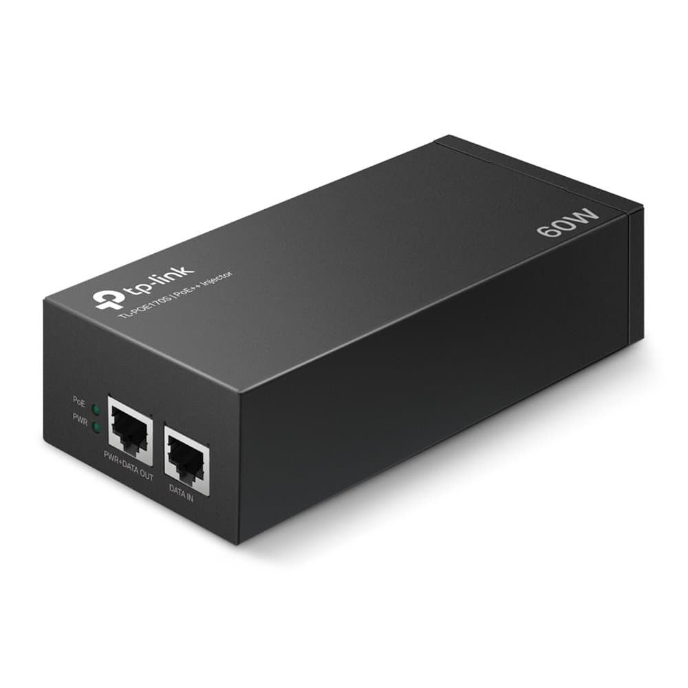 TP-Link Omada PoE++ Injector Adapter, 60W, Gigabit Ethernet, Black