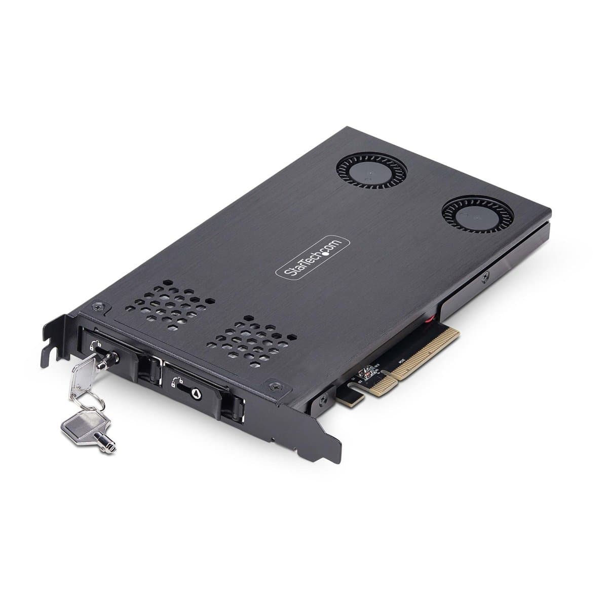 StarTech Dual-Bay M.2 NVMe to PCIe x8 Hot-Swap Rack, 64 Gbps