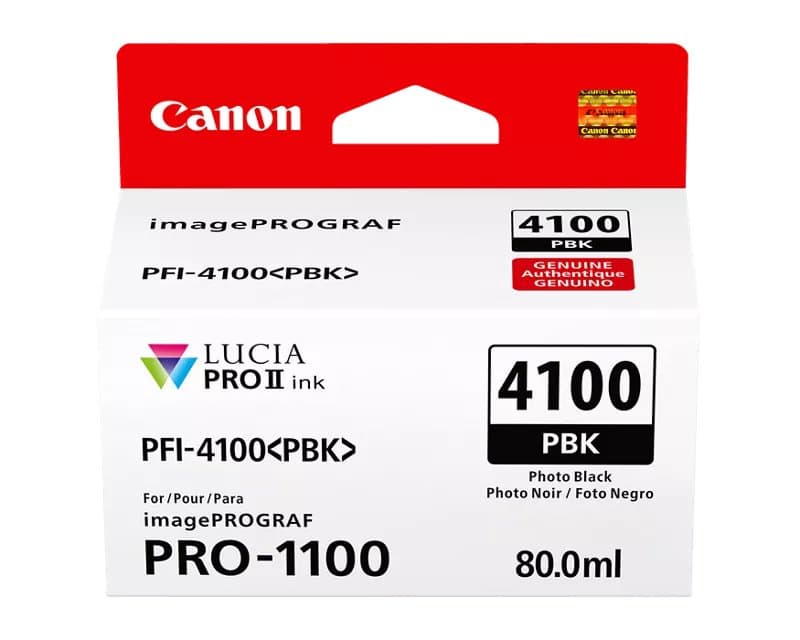 Canon LUCIA PRO II PFI-4100 Photo Black Ink, 80 ml, Single Pack