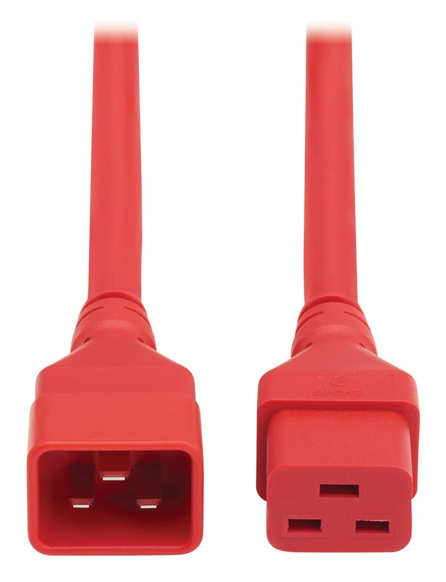 Eaton Power Extension Cord C20 C19 Heavy-Duty 20A 250V 12 Awg Red 6ft