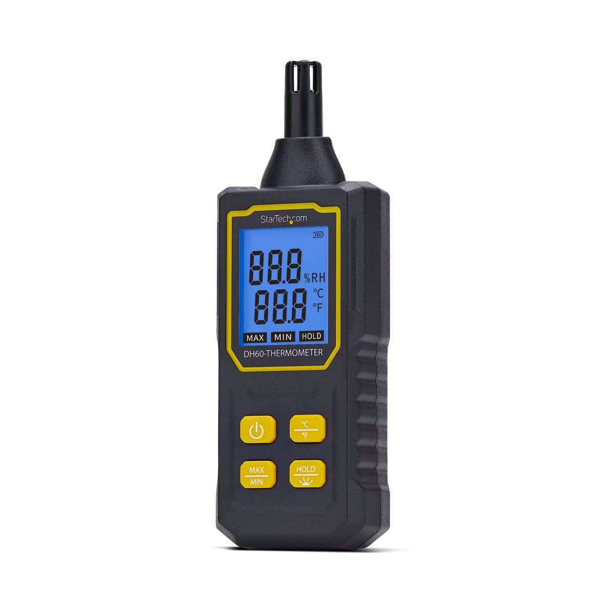 StarTech DH60 Temperature/Humidity Meter, -10–60°C, 0–100% RH, LCD, AAA
