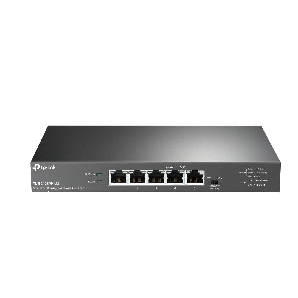 TP-Link 5-Port 2.5G Desktop Switch with 4-Port PoE++, 25 Gbps, Unmanaged, 802.3af/at/bt