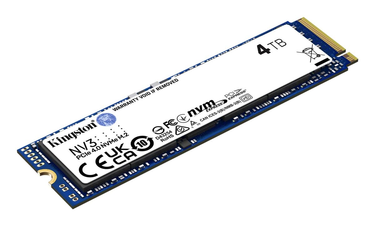 Kingston NV3 M.2 2280, 4TB, PCIe 4.0 NVMe, 6000 MB/s Read, 5000 MB/s Write