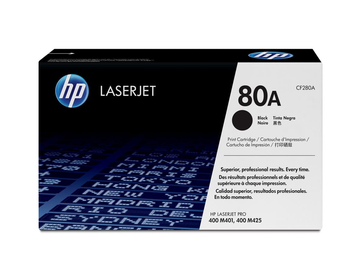 HP 80A Original LaserJet Black Toner Cartridge, 2560 Page Yield