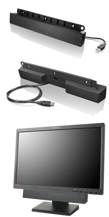 Lenovo USB Soundbar, 2.0 Channels, 2.5W RMS, 70dB SNR, Wired