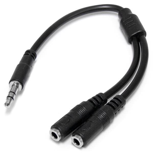 StarTech Slim 3.5 mm Stereo Splitter Cable, Y-Adapter, 0.2 m