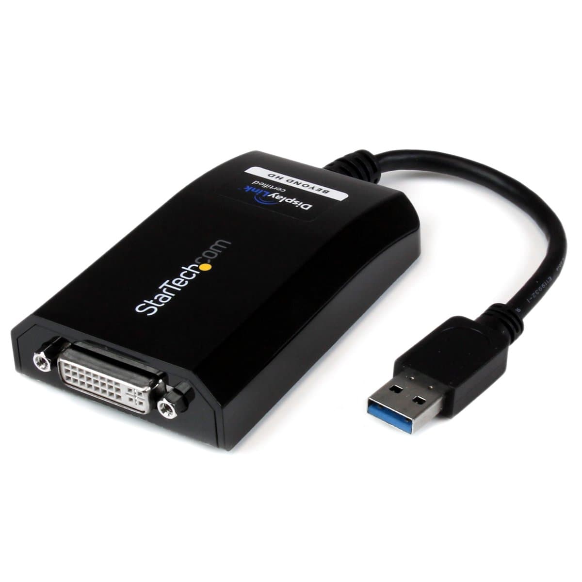 StarTech USB 3.0 to DVI Adapter, 2048x1152, USB Type-A, Multi-Monitor, Black