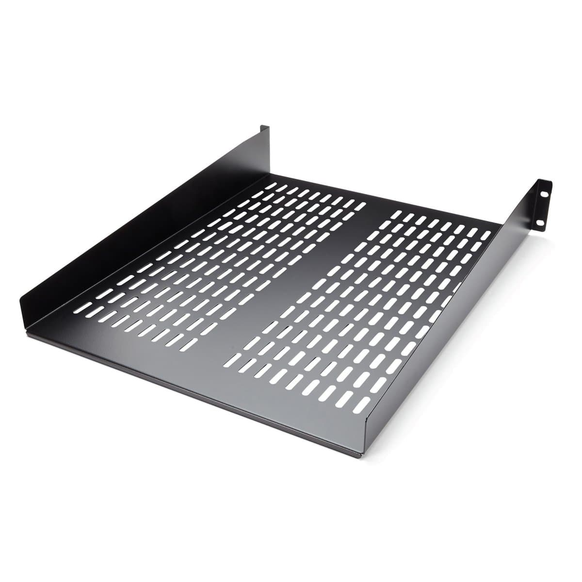 StarTech 2U Server Rack Shelf, 19in Universal, 22in Deep, 50lb Capacity, Vented Steel