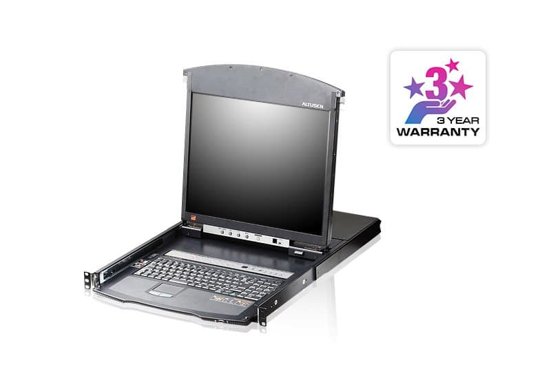 ATEN KL1508Ai 8-Port KVM Switch, 1600×1200 SXGA, 19" LCD, IP-Based