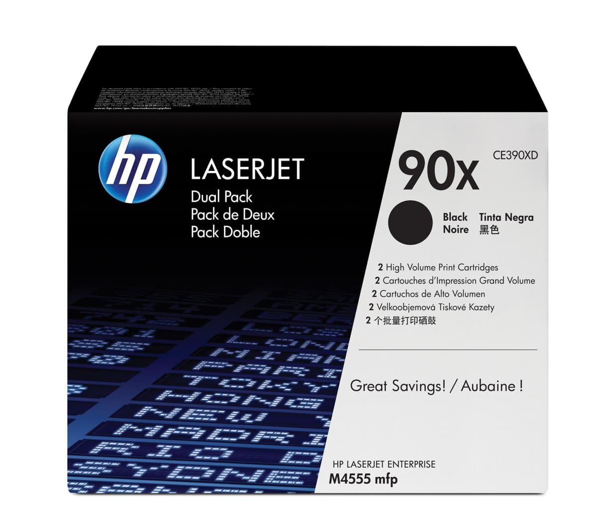 HP 90X High Yield Black LaserJet Toner, Dual Pack, 48000 Pages