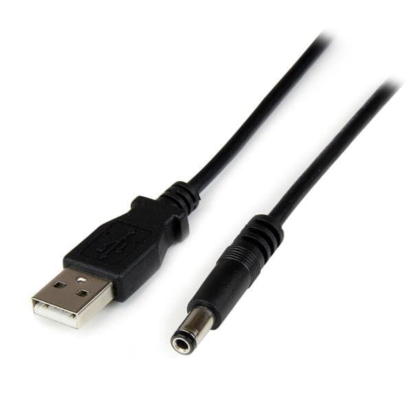 StarTech 1 m USB to 5.5 mm DC Power Cable, Type N Barrel, 5 V, Right-Angle, Black