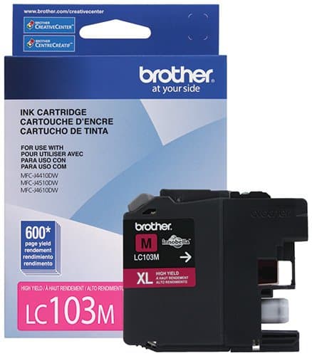 Brother LC103M Ink Cartridge, High Yield, Magenta, 600 Pages