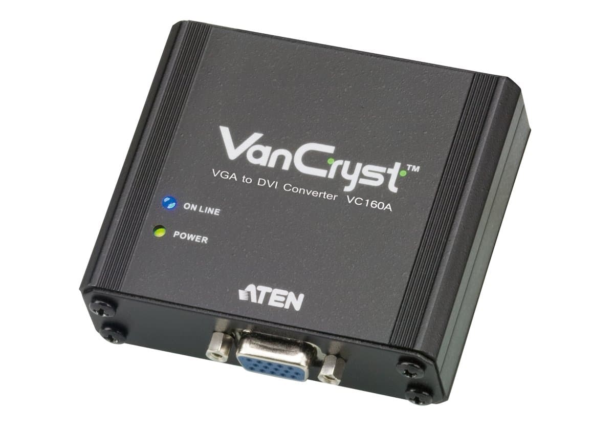 ATEN VC160A VGA to DVI Converter, 1600×1200, 1080p, 0–50°C, Black