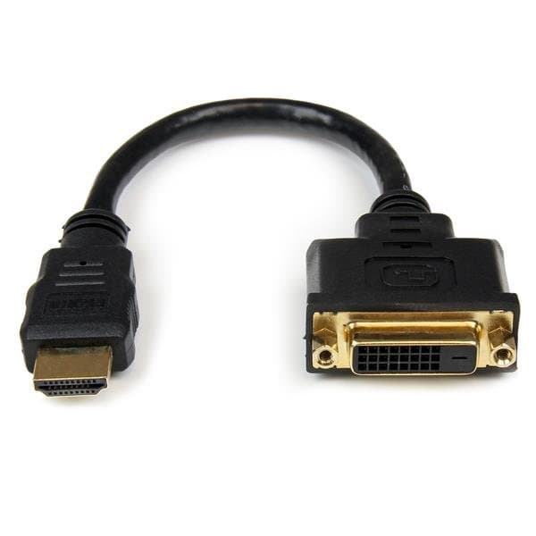 StarTech 8 in HDMI to DVI-D Adapter Cable, HDMI Male to DVI Female, 1920×1200, Black