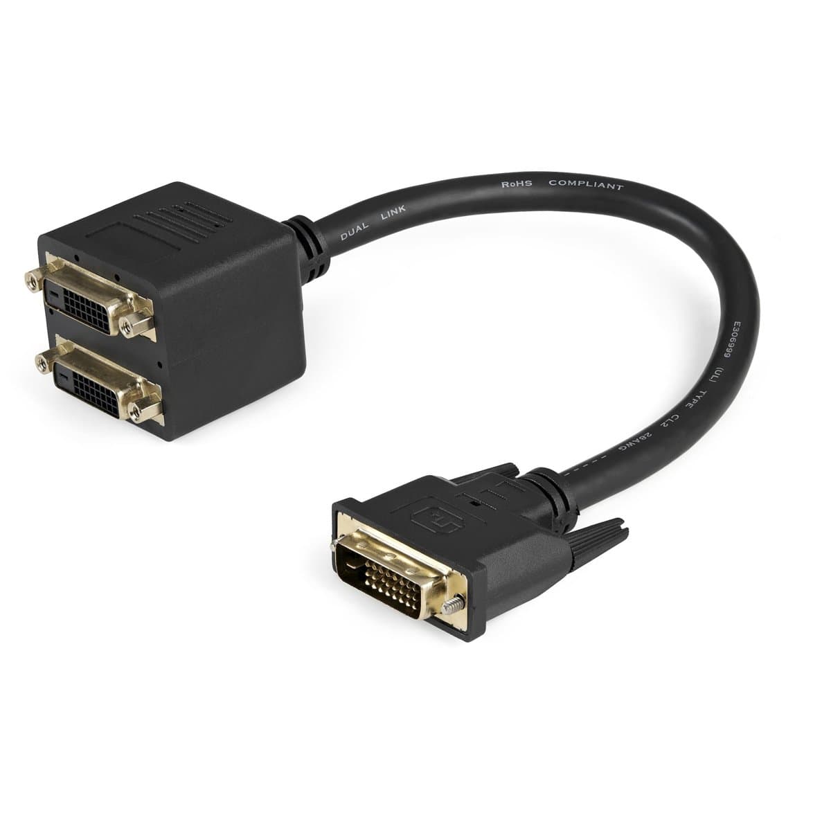 StarTech DVISPL1DD, DVI-D Splitter Cable, 1 ft, Dual Output