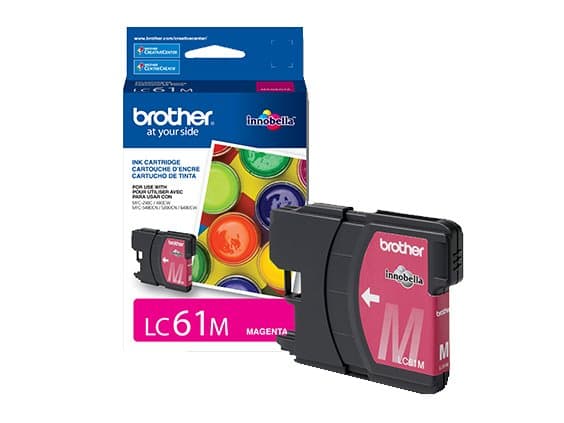 Brother LC61M Standard Yield Magenta Ink Cartridge, 325 Pages, Pigment-Based