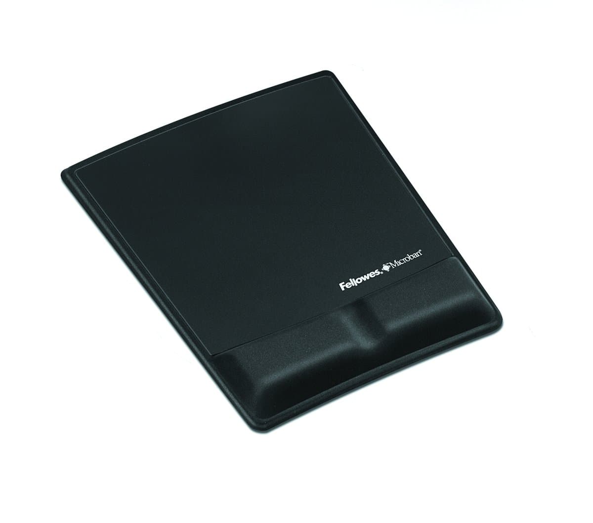 Fellowes Health-V Mouse Pad with Wrist Support, Black, Memory Foam-Plastic, Microban, 210×251mm
