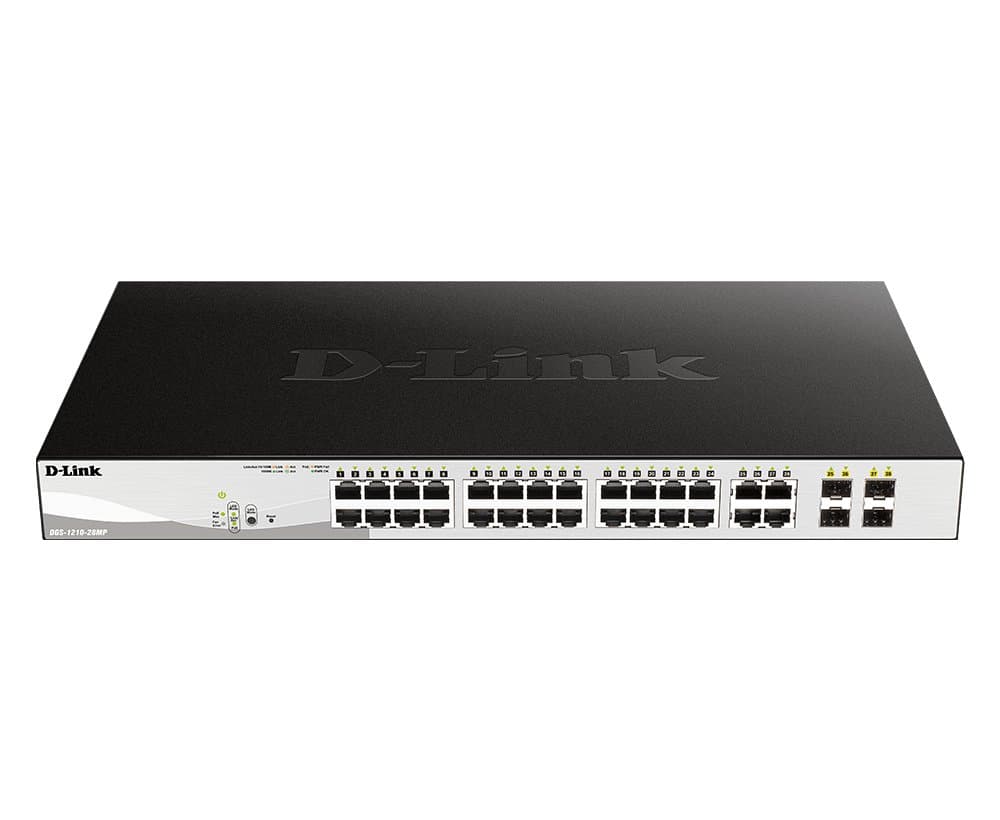 D-Link 28-Port PoE Gigabit Smart Managed Switch, L2, 56 Gbit/s, 193W PoE