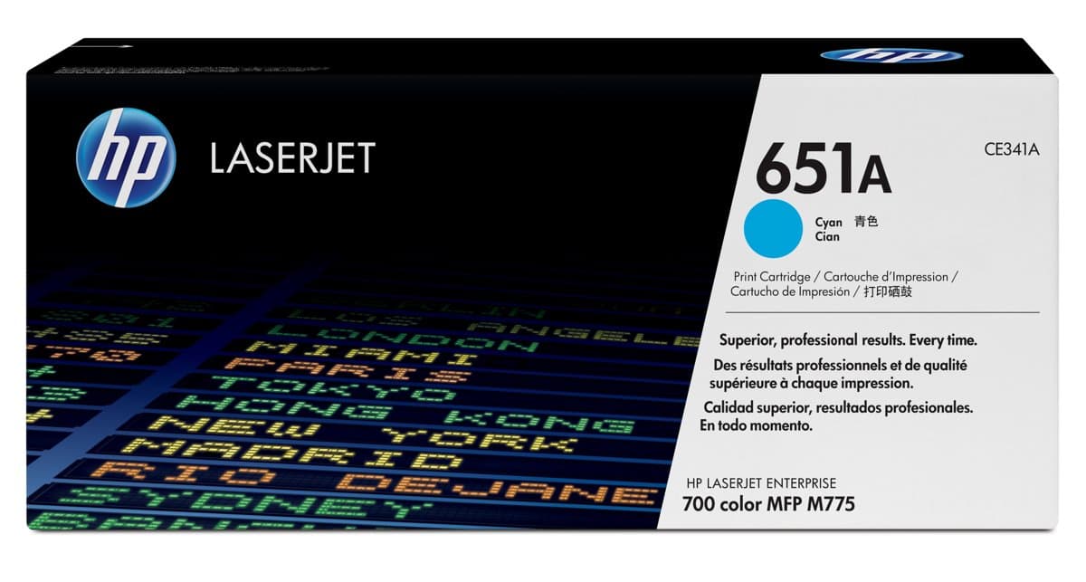 HP 651A Cyan LaserJet Toner Cartridge, 16000 pages, Cyan, 1 pc