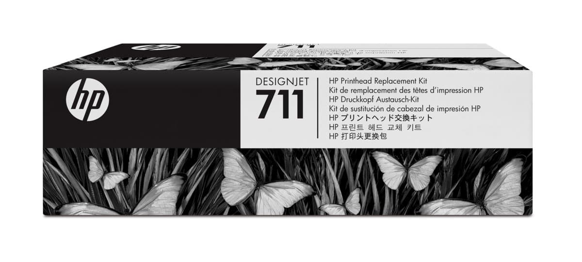HP 711 DesignJet Printhead Replacement Kit, CMYK, Thermal Inkjet, T100-T530