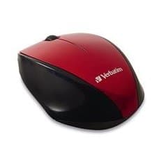 Verbatim Optical Wireless Mouse, Blue LED, Multi-Surface, Red, Nano Receiver