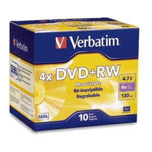 Verbatim Dvd+rw 4.7GB 4X Branded Surface - 10-Pack Slim Case