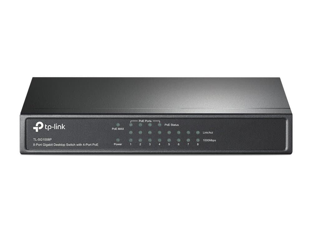 TP-Link TL-SG1008P 8-Port Gigabit Switch, 4-Port PoE, Unmanaged