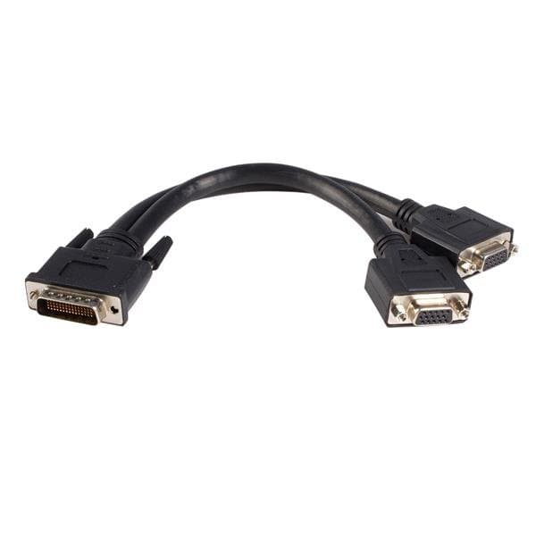 StarTech 8in DMS 59 to Dual VGA Adapter, DMS Male, 2× VGA Female