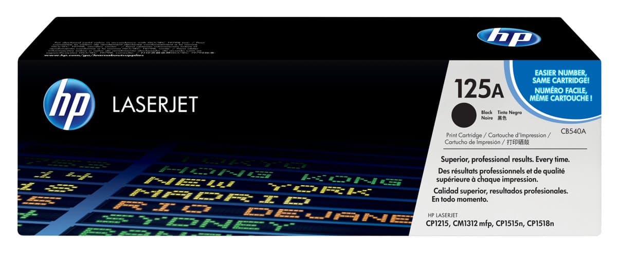 HP 125A Original Black LaserJet Toner Cartridge, 2200 pages, 1 Pack