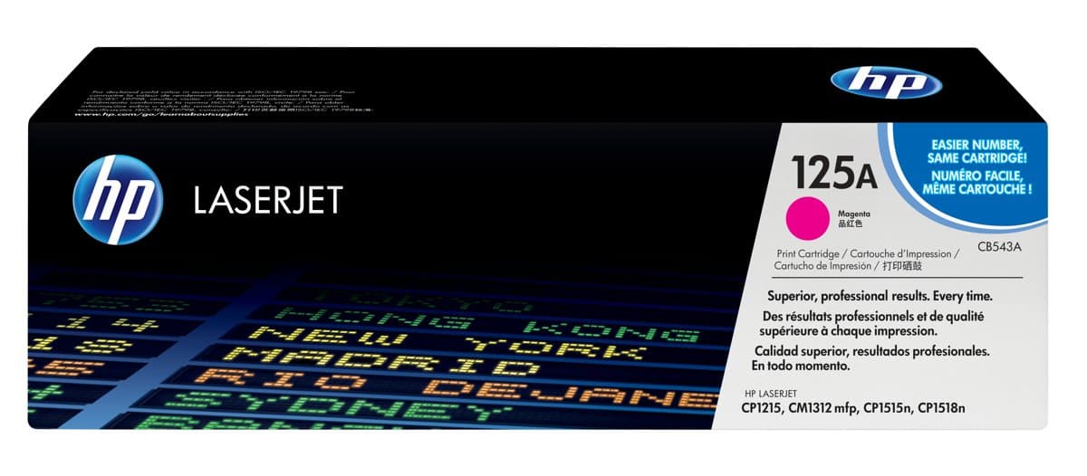 HP 125A Magenta LaserJet Toner Cartridge, 1400-Page Yield, ColorSphere