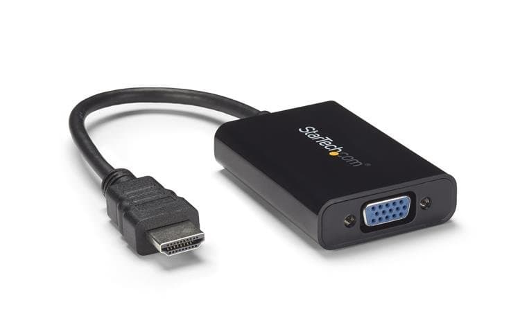 StarTech HDMI to VGA Adapter with Audio, Active Converter, 1080p, 3.5 mm Out, Black