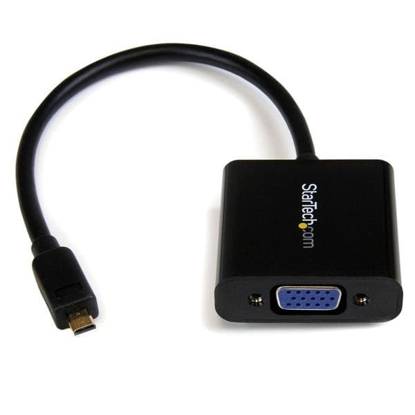 StarTech Micro HDMI to VGA Adapter, 1920×1200, 60Hz, Active, Black