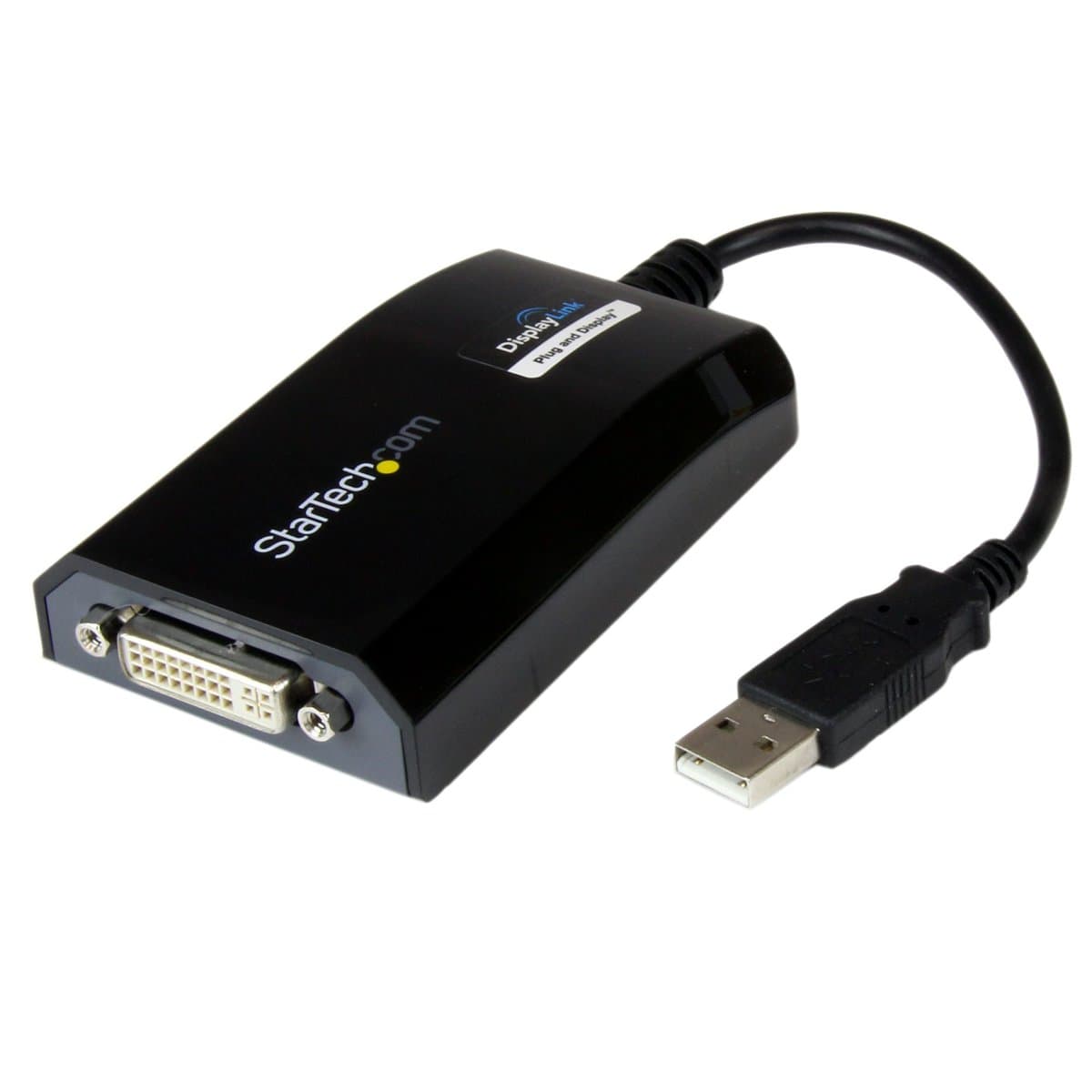 StarTech USB-to-DVI Adapter, 1920×1200 Resolution, USB 2.0, DVI-I Output