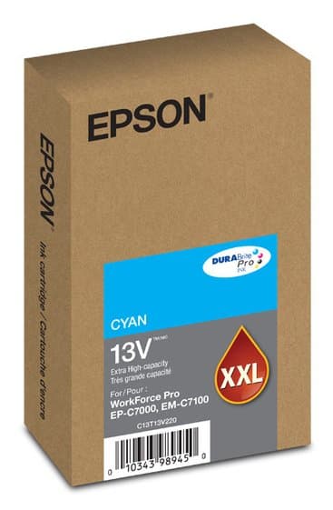 Epson T13V DURABrite Pro, Cyan, Extra High Yield, Single Pack