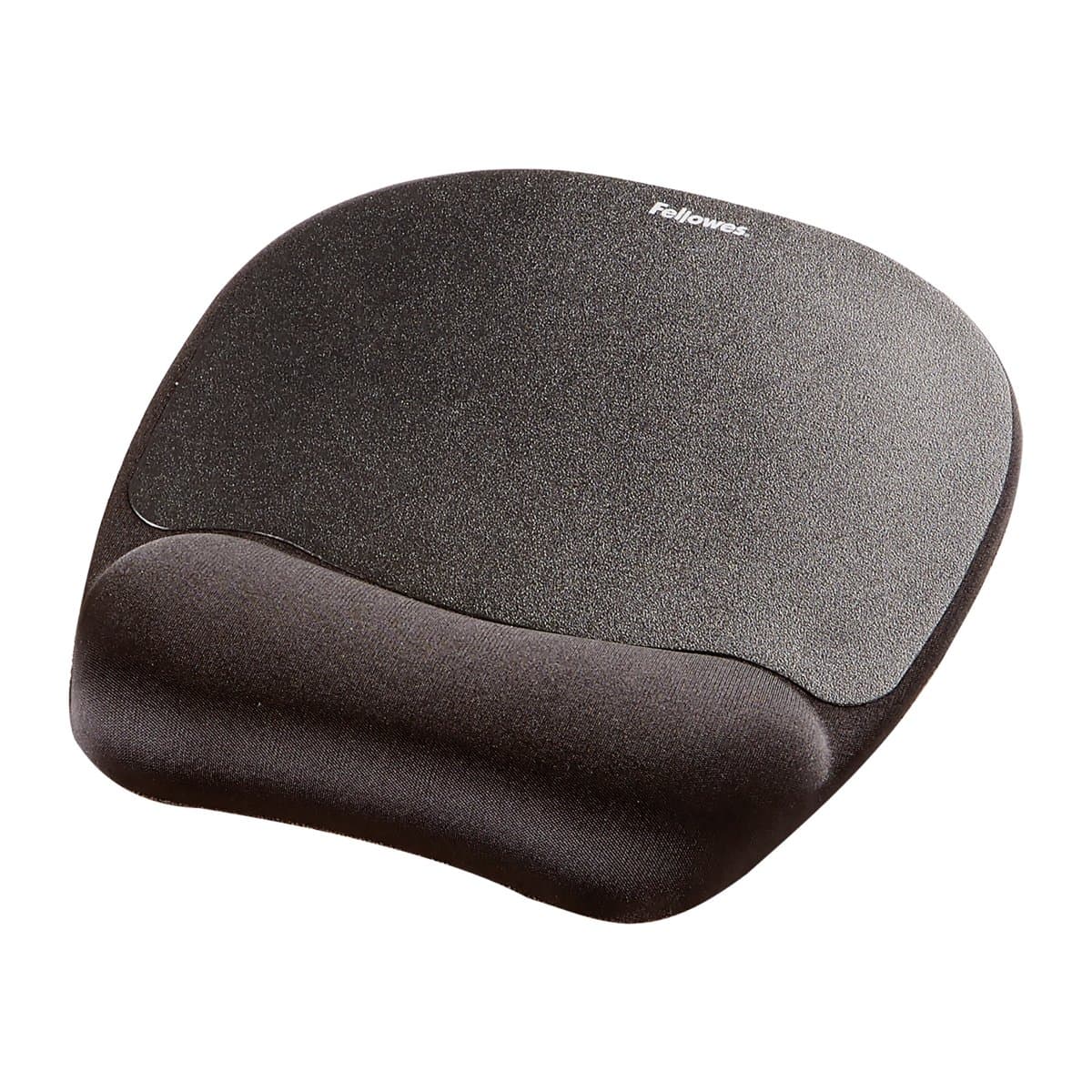 Fellowes Memory Foam Mouse Pad and Wrist Rest, Ergonomic, Black, 201.6×235 mm