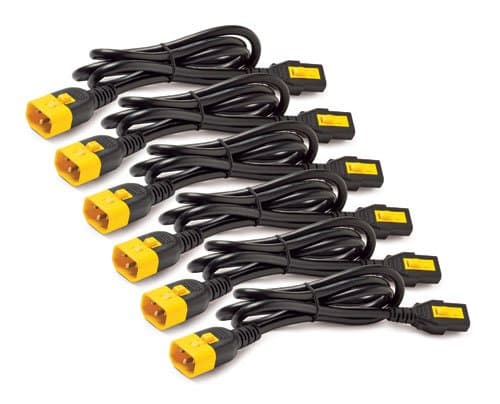 APC Locking Power Cord Kit, C13 to C14, 0.61m, 6-Pack, 10A