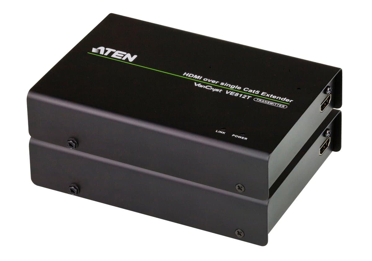 ATEN VE812 HDMI HDBaseT Extender, 4000×2000, 100m CAT5e, 3-Level Cascadable