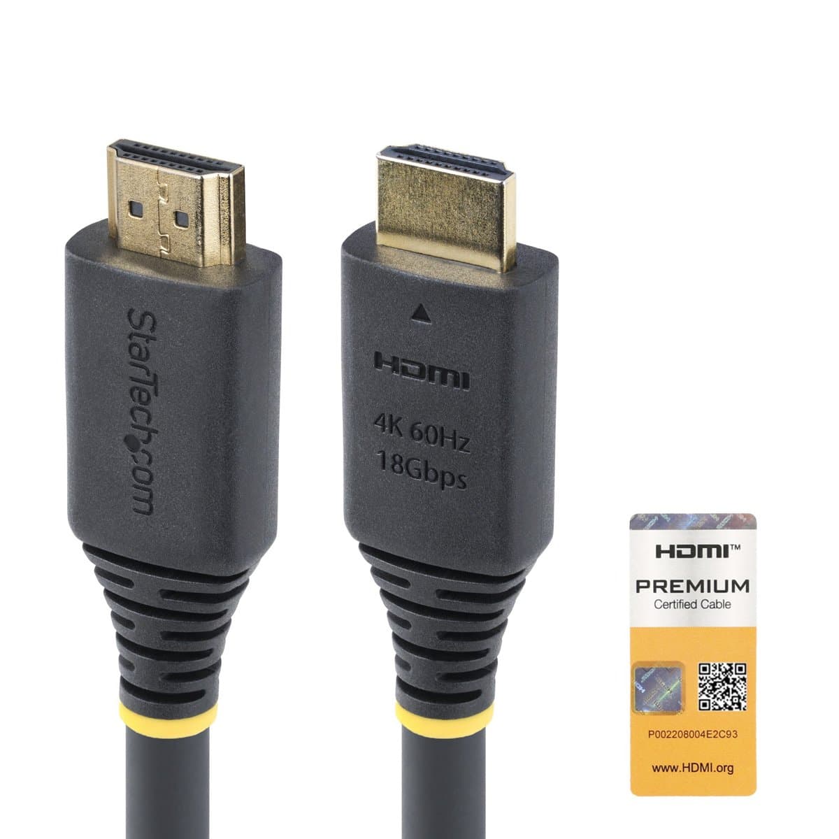 StarTech 20ft Premium Certified HDMI Cable, 4K 60Hz, HDR10, 18Gbps