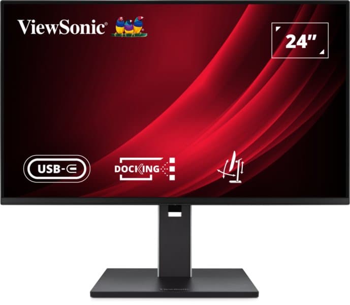 Viewsonic VG2458 24in Full HD IPS Monitor, USB-C 100W Docking, 5ms Response, 100Hz