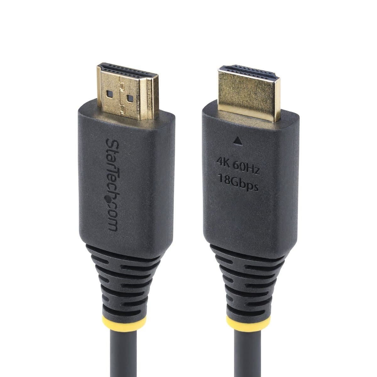 StarTech 1 ft High-Speed HDMI 2.0 Cable, 4K 60 Hz, HDR10, ARC, 18 Gbps, Black