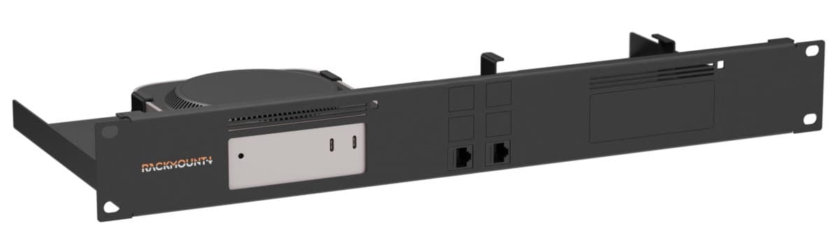 Rackmount.IT RM-AP-T2 Mac Mini M4 Mounting Bracket, 2 Unit Capacity, Black