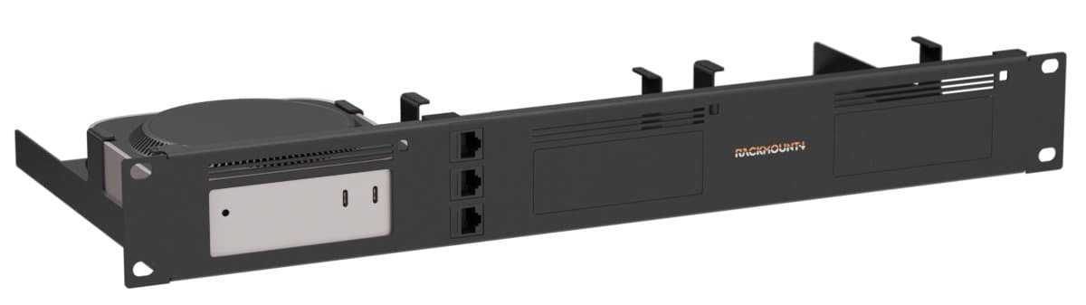 Rackmount RM-AP-T3 3× Mac Mini M4 Bracket, 19-inch Rack, Black, 1.36 kg