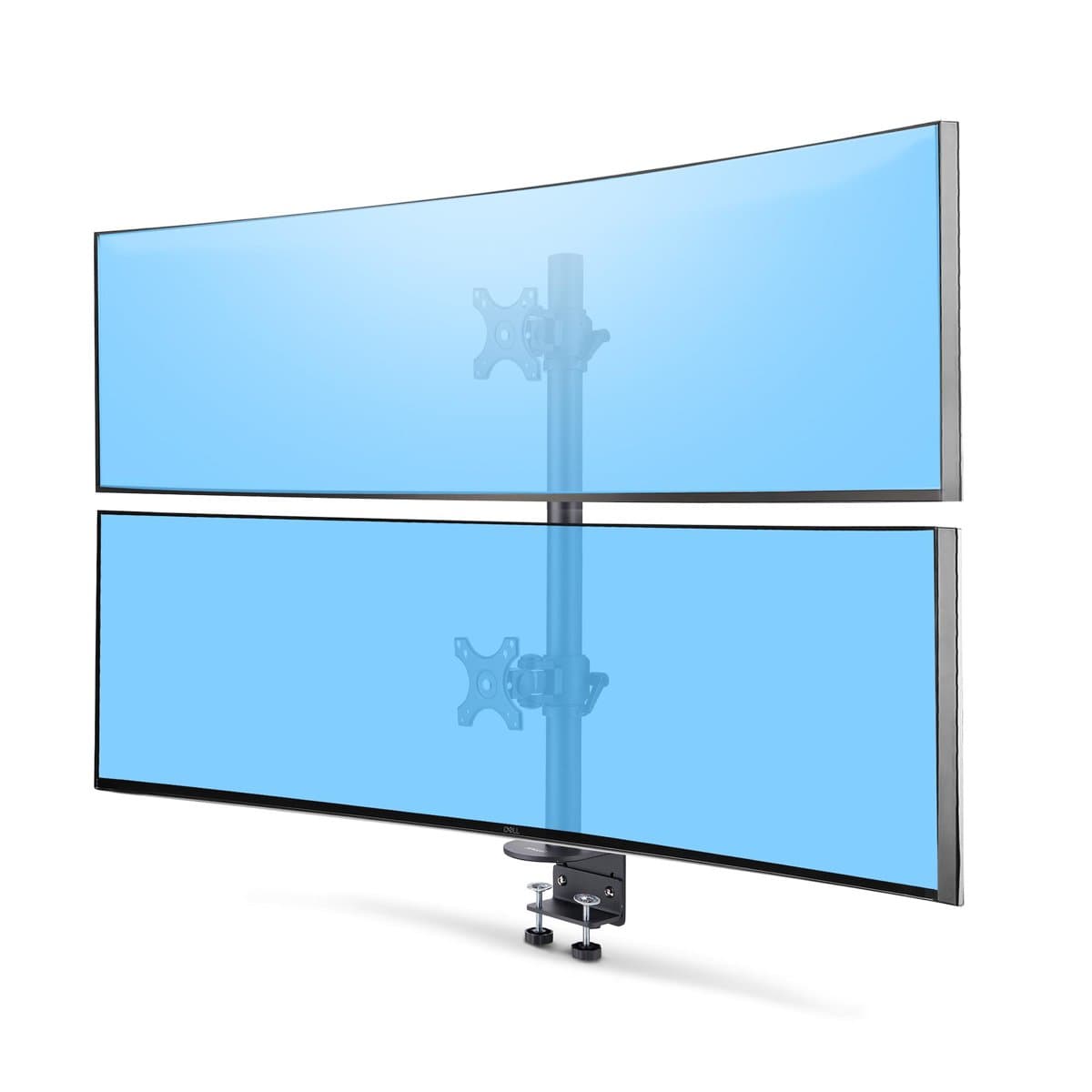 StarTech Dual Monitor Vertical Mount, C-Clamp, 49", 32 kg Capacity, ±90° Swivel and Tilt