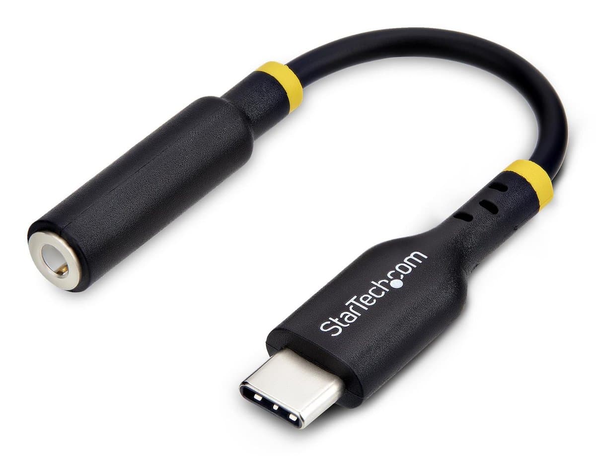 StarTech USB-C to 3.5mm TRRS Audio Adapter, 32-bit DAC, Headset/Mic, TB3 Compat